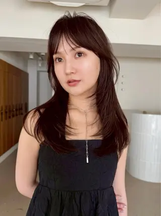 ミディアム カラー 小顔矯正/レイヤー 透明感カラー✨生真のヘアスタイル