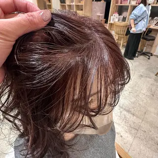 ミディアム カラー パーマ ヘアアレンジ ボブ/レイヤー/ニュ アンスパーマ/小夏のヘアスタイル