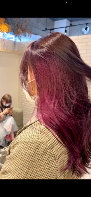 セミロング カラー メンズパーマ/ ハイトーン/タニザキのヘアスタイル
