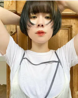ショート カラー ヘアアレンジ 福岡似合わせレイヤー /ウルフ/ハイトーンのヘアスタイル