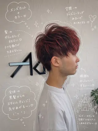 ショート カラー パーマ Add9 柳田健登のヘアスタイル