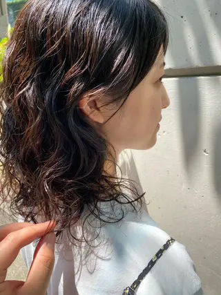 ミディアム パーマ ヘアアレンジ ボブ/ショート 秋本凌汰のヘアスタイル