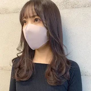 ミディアム カラー 透明感カラー✂︎ /縮毛矯正/YUKAのヘアスタイル