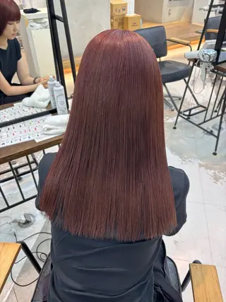 セミロング カラー ガーリーネイル hiroka🩰🎀のネイルデザイン