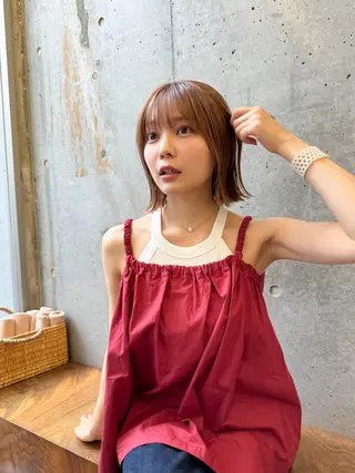 ショート カラー 顔周り✂️透明感 レイヤー/みっきーのヘアスタイル