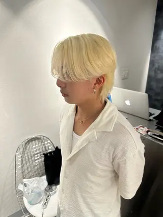 カラー メンズ 💈ニュアンスパーマ センターパート💈のヘアスタイル