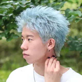 ショート カラー パーマ メンズ 🔥メンズ極🔥韓国 シャドウ/波巻き柿崎のヘアスタイル