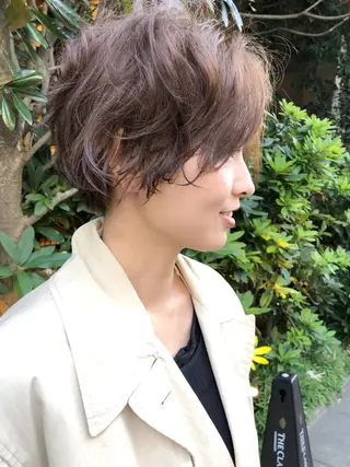 ショート カラー パーマ すきバサミを使わない カット✂️✨郡司泰之のヘアスタイル