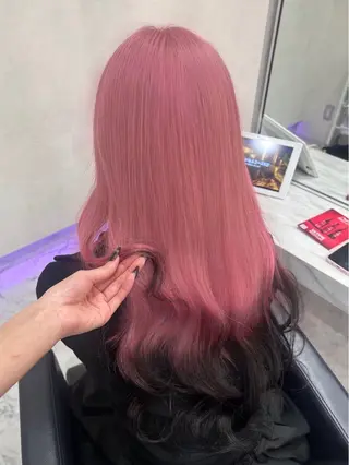 ロング カラー ♡韓国ハイトーンモテ カラー🧡ᩚMIKUのヘアスタイル