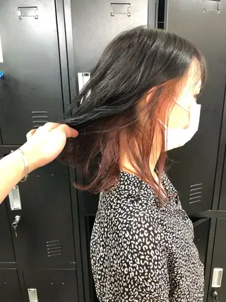 ミディアム カラー ヘアアレンジ ネイル マツエク・マツパ エビスザキレン/メン ズ/心斎橋🌳のヘアスタイル