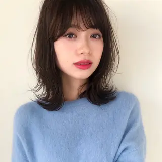 ミディアム カラー ツヤ髪になりたい方へ 🩷柴田知亜希のヘアスタイル
