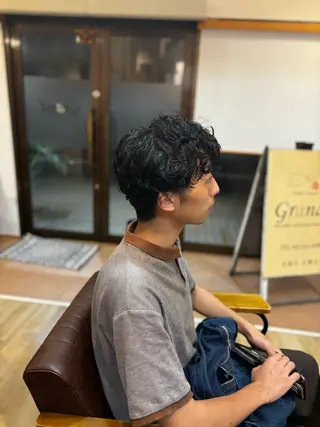 ショート パーマ 平野 竜大のヘアスタイル