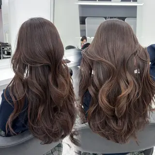 ロング 抜け感レイヤー︴ ニュアンスカラーのヘアスタイル