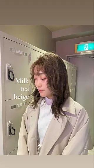 セミロング カラー パーマ ヘアアレンジ メンズ キッズ ネイル マツエク・マツパ KANAMI 🌏のヘアスタイル