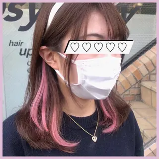 ミディアム カラー パーマ ヘアアレンジ 八巻 晴香のヘアスタイル