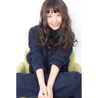 セミロング カラー パーマ みなみ ゆうすけのヘアスタイル