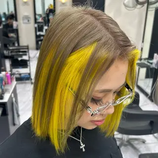 セミロング カラー 🫧💞ハイトーン 瀧田 菜々花🦄🫧のヘアスタイル