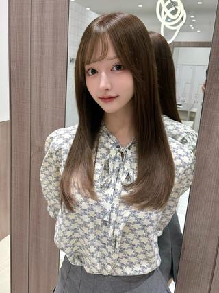 ロング カラー 上品ヘア🤍顔周り/ 前髪カット/林遼一郎のヘアスタイル