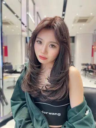 セミロング カラー 【韓国❤️海外ヘア】 AYAKAのヘアスタイル