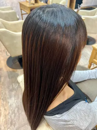 ロング 縮毛矯正⚡️カラー いいじまのヘアスタイル