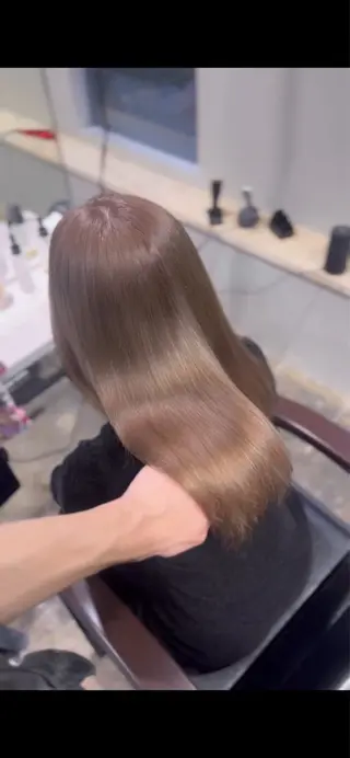 セミロング 渋谷ケアブリーチ ❤️🔥徳田空悟のヘアスタイル