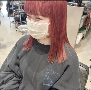 セミロング カラー ヘアアレンジ 似合わせ＋韓国カット ニシヤマ　マイのヘアスタイル