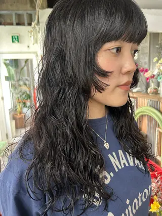 ロング パーマ maho/垢抜け カラーパーマメイクのヘアスタイル