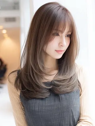 ロング 絶対綺麗な暖色カラー 🎯あります✨増渕✨のヘアスタイル
