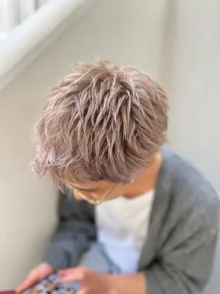 カラー メンズ レイヤー似合わせ 透明感カラーりきやのヘアスタイル