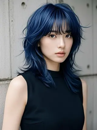 セミロング ウルフカット 811 大阪梅田 ウルフのヘアスタイル