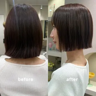 ショート ボブ／暖色 👩🏼HONOKAのヘアスタイル