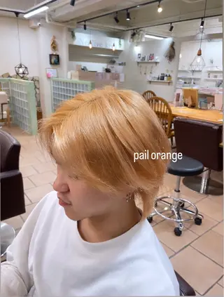 ショート カラー メンズ 顔周りレイヤー☆ スパ☆石上遥楓のヘアスタイル