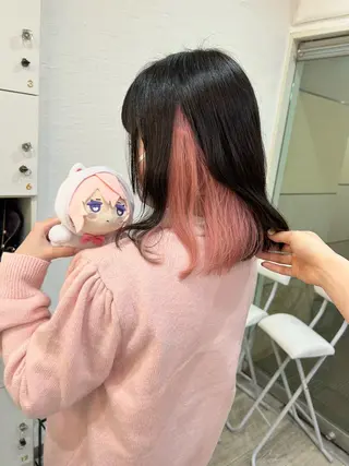 セミロング カラー りん🧸透明感カラ ー/ヘアアレンジのヘアスタイル