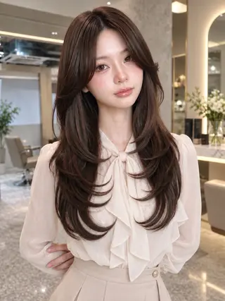 ロング カラー 🦋韓国風レイヤー/ 艶髪矯正🦋凛太郎のヘアスタイル