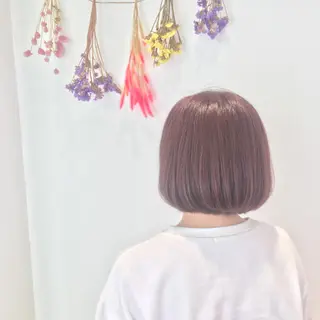 ショート カラー 小顔レイヤー/ ベージュ🤍Rieのヘアスタイル