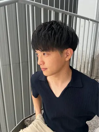 ショート メンズ メンズパーマ特化/ シャドウ/波巻/陸翔のヘアスタイル