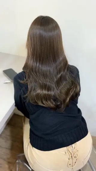 セミロング カラー ブリーチなしベージュ 特化 松村 茶屋町のヘアスタイル