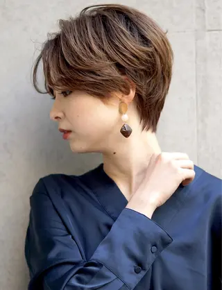 ショート カラー misa🫧ナチュラ ル縮毛矯正/髪質改善のヘアスタイル