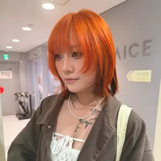 ミディアム ハイトーンレイヤー 顔まわりSOTAのヘアスタイル