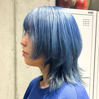 ミディアム カラー 🤡暖色ウルフ 🤡みさきのヘアスタイル