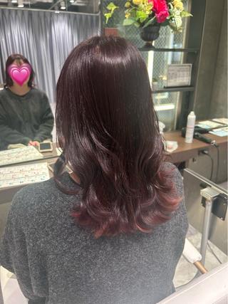 セミロング レイヤーカット/艶 カラー 三浦菜々子のヘアスタイル