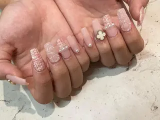 ネイル 韓国/ワンホン/長さ 出しつけ放題🎀のネイルデザイン