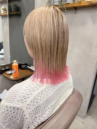 ミディアム カラー AiM 大名　似合わせカットのヘアスタイル
