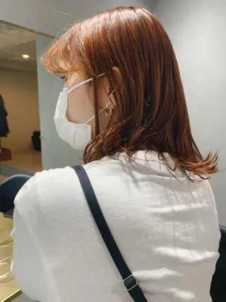 ミディアム カラー ボブパーマコテ巻き風 パーマNo1深江秀平のヘアスタイル