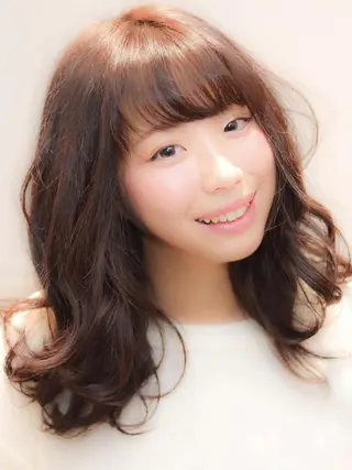 セミロング カラー パーマ 髪質改善🌈縮毛矯正 荻原 達矢のヘアスタイル