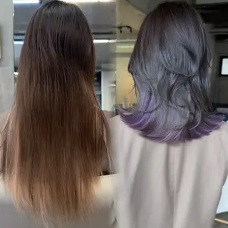 ミディアム カラー ウルフ/シャギーカッ ト/ハッシュカットのヘアスタイル