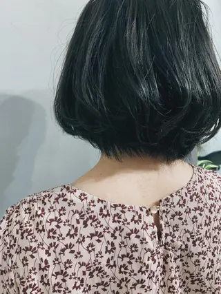 ショート カラー ヘアアレンジ ボブパーマコテ巻き風 パーマNo1深江秀平のヘアスタイル