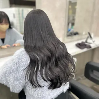ロング カラー パーマ ヘアアレンジ メンズ キッズ ブリーチなしカラー/ ブラウン/レイヤーのヘアスタイル