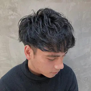 ショート パーマ メンズ 波巻きスパイラルパー マ/シャドウパーマ駿のヘアスタイル