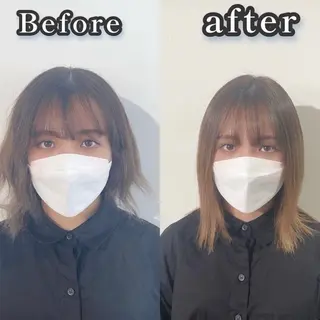 ミディアム HIDE 矯正のヘアスタイル